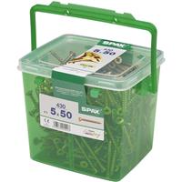 Spax Pozi Flat CSK Yellox Coated PZ2 Tub 5.0 x 50mm (430Pk) in Gold Steel