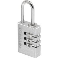 Master Lock Combination Padlock Aluminium 20 x 55 x 9mm in Chrome Steel