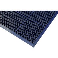 Blue Diamond Workzone Anti-Fatigue Workstation Mat 1.5m x 0.9m - in Black Rubber