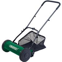 Draper Hand Lawn Mower 380mm in Green Plastic