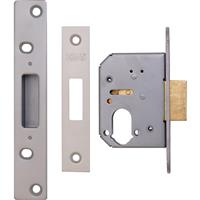 ERA Pro-Fit Euro Profile Deadlock 76mm Satin in Chrome Steel