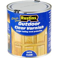 Rustins Quick Dry Outdoor Varnish Satin 1L in Clear