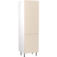 Kitchen Kit Flatpack Slab Kitchen Cabinet Tall Fridge & Freezer 70/30 Unit Ultra Matt 600mm in Cashmere MFC