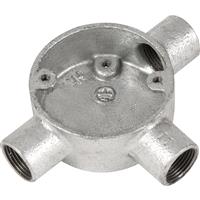 Deta Metal Conduit Tee Box 20mm Galvanised in Silver