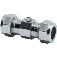 Pegler Yorkshire Pegler Plated Service Valve 15mm in Chrome Brass