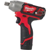 Milwaukee M12 BIW12-202C Sub Compact 1/2 Impact Wrench with Pin Detent 2 x 2.0Ah