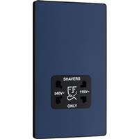 BG Evolve Matt (Black Ins) Dual Voltage Shaver Socket 115/240V in Blue Polycarbonate