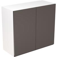 Kitchen Kit Flatpack J-Pull Kitchen Cabinet Wall Unit Super Gloss 800mm in Graphite MFC