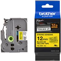 Brother Pro Tape Strong Adhesive Tape Black On (12mm) in Yellow