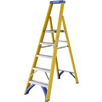 Werner Fibreglass Platform Stepladder 5 Tread Steel
