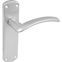 Serozzetta Tres Door Handles Latch Satin (Pair) in Chrome