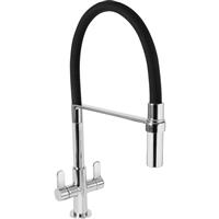 Deva Abingdon Pull Out Mono Mixer Kitchen Tap in Black Brass