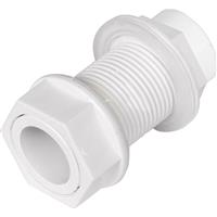 Aquaflow Solvent Weld Overflow Tank Connector 21.5mm Straight in White