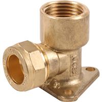 Made4Trade Compression Wallplate Elbow 15mm x 1/2 in Gold