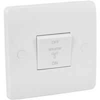Scolmore Click Click Mode 10A Fan Isolator Switch 3 Pole in White Plastic