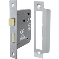Perry Bathroom Mortice Lock 75mm Nickel Plate in Silver
