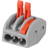 Unbranded Spring Lever Connectors 3 Terminal 32A Trade Pack (50 Pack)