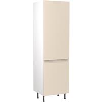 Kitchen Kit Flatpack J-Pull Kitchen Cabinet Tall Larder Unit Super Gloss 600mm in Cashmere MFC