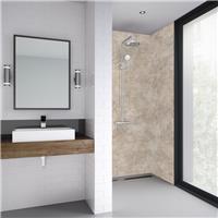 Mermaid Elite Tongue & Groove Shower Wall Panel Treviso 2420mm x 1200 x 10mm in Brown Synthetic Waterproof Core