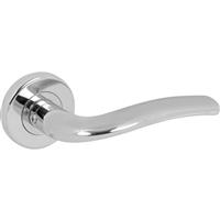 Serozzetta Cuatro Lever On Rose Door Handles Polished (Pair) in Chrome