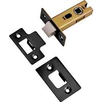 Premium Sprung Bolt Through Tubular Mortice Latch 64mm in Black