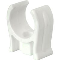 Talon Snap-in Open Clip 22mm Double (100 Pack) in White Plastic