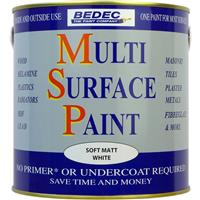 Bedec Multi Surface Paint Matt 2.5L in White Plastic
