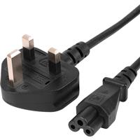 UK Plug To Clover Lead 1m 3A in Black