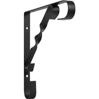 Unbranded Scroll Shelf Bracket 200 x 200mm in Black Steel