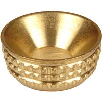Unbranded Screw Cup Socket Inset (Knurled) 8 Gauge (100 Pack) in Solid Brass