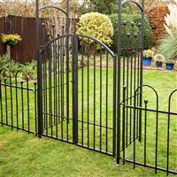 Apollo Easy Fit Arch Gates 132 x 121cm in Black Galvanised Steel