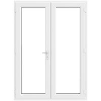 Crystal uPVC French Door Left Hand Master 1290mm x 2090mm Clear Double Glazed in white