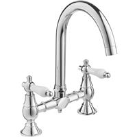 Deva Georgian Sink Mixer Kitchen Tap in Chrome Brass