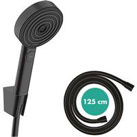 Hansgrohe Pulsify Select S Relaxation 3 Jet 105 Fixed Wall Bracket Shower Kit 125cm Matt in Black ABS