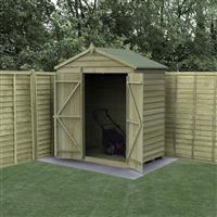 Forest 4LIFE Apex Shed 6 x 4 - Double Door - No Window in Natural Timber