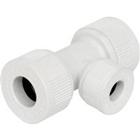 Unbranded Reducing Tee 22 x 22 x 15mm in White Plastic