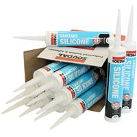 Soudal Trade Sanitary Silicone Multipack 290ml (12 Pack) in Clear Aluminium