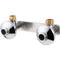 Angled Shower Wall Plate Fixing Kit in Chrome Brass