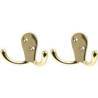 Robe Hook Double (2 Pack) in Brass