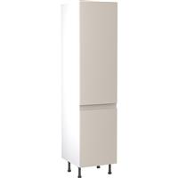 Kitchen Kit Flatpack J-Pull Kitchen Cabinet Tall Larder Unit Super Gloss 500mm in Light Grey MFC