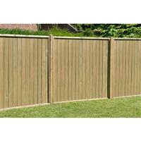 Forest Garden Pressure Treated Vertical Tongue and Groove Fence Panel 6' x 6' (4 Pack) in Natural Timber
