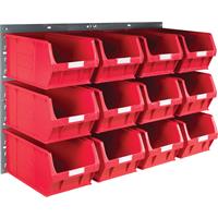 Barton Steel Louvre Panel with Red Bins 641 x 457mm with TC5 Red Bins (12 Pk)