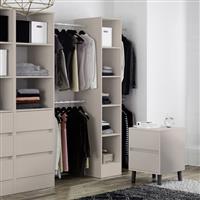 Spacepro 5 Shelves Tower Unit with 1 Hanger Bar 2100 x 450 x 500mm in Cashmere Steel/MFC