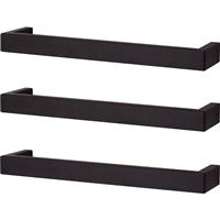 Towelrads Elcot 3 Pack Square 630mm in Matt Black Steel