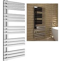 Kudox Tevas Designer Towel Radiator 1200 x 500mm 1187Btu in Chrome Steel