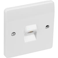 MK TV/Satellite Socket 1 Gang TV in White Plastic