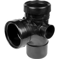 Aquaflow Branch 110mm 92.5deg Double in Black Plastic