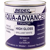 Bedec Aqua Advanced High Gloss Paint Brilliant 2.5L in White Acrylic