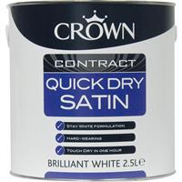 Crown Contract Quick Dry Satin Paint 2.5L in Brilliant White