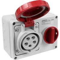 Famatel Industrial Socket IP67 415V 16A 3PN+E Switched